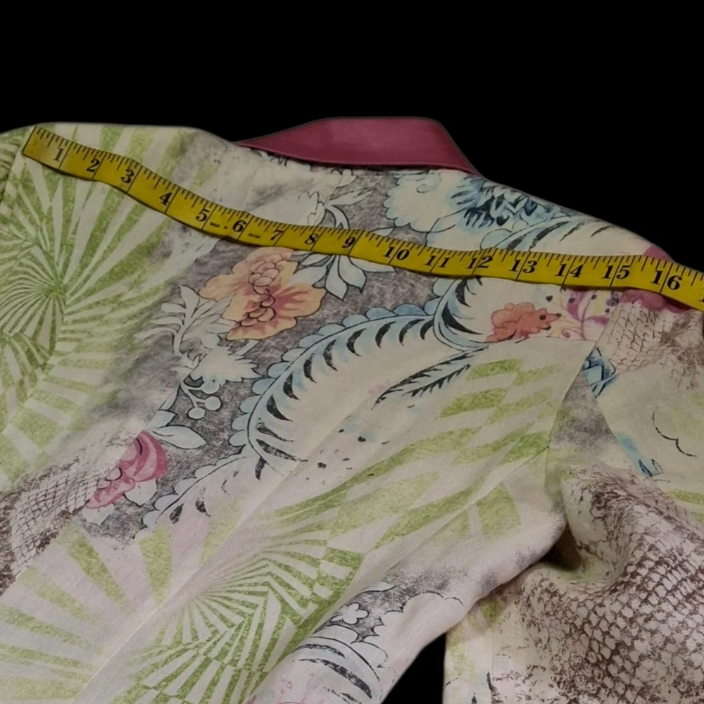 Vintage Etro Milano Floral Print Paisley Linen Blazer Women Size 8US / 44IT - Picture 14 of 16
